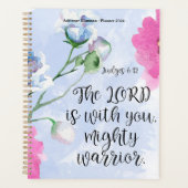 バイブルパーソナライズされた聖句フローラスパイラル プランナー手帳 (正面)