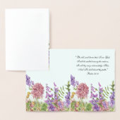 バイブルパーソナライズされた詩フローラグリーティングカード 箔カード (ディスプレー)