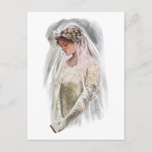 バイブルビクトリアンハリソン・フィッシャーのヴィンテージ花嫁 ポストカード (正面)