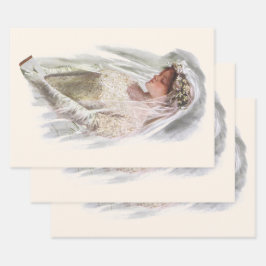 バイブルビクトリアンハリソン・フィッシャーのヴィンテージ花嫁 ラッピングペーパーシート