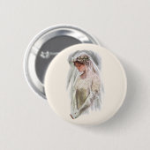 バイブルビクトリアンハリソン・フィッシャーのヴィンテージ花嫁 缶バッジ (正面&裏面)