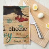 バイブルビーチライフジョイダックスフントバーティカル キッチンタオル (四つ折り)