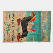 バイブルビーチライフジョイダックスフントバーティカル キッチンタオル (横)