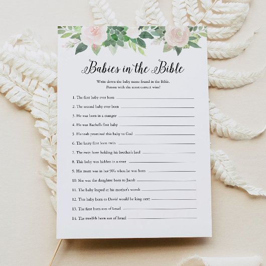 バイブルベビーのデボン赤ちゃんシャワーゲームカード 招待状