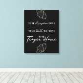 バイブルモダン引用文祈りの言葉パーソナライズされたファミリー名 キャンバスプリント (インサイチュ (ウッドフロア))