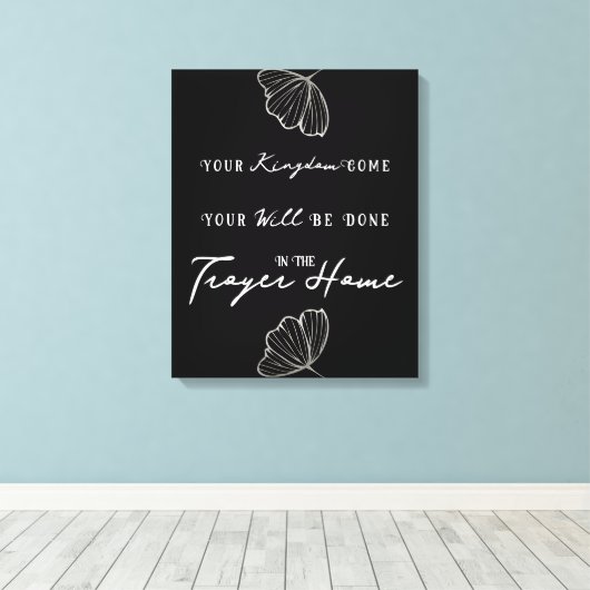 バイブルモダン引用文祈りの言葉パーソナライズされたファミリー名 キャンバスプリント (インサイチュ (ウッドフロア))