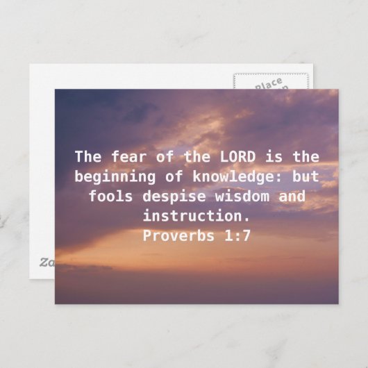 バイブルヴェルセウィズダム引用文ことわざ格言1:7 ポストカード (正面/裏面)