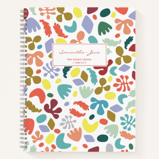 バイブル引用文おもしろいデザイン名祈りの言葉ジャーナル ノートブック (正面)