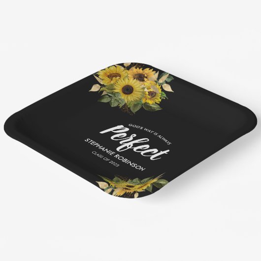 バイブル引用文ひまわりモダン ペーパープレート (傾斜あり)