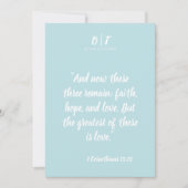 バイブル引用文ウィンターブルーベリーエレガントな結婚式 招待状 (正面)