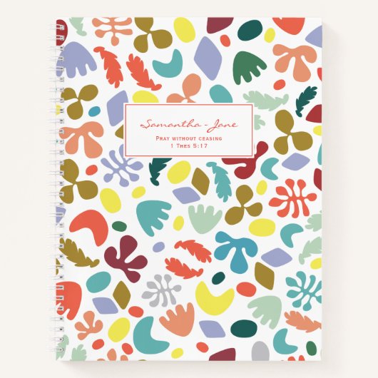 バイブル引用文モダンデザイン名祈りの言葉ジャーナル ノートブック (正面)