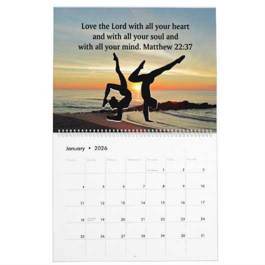 バイブル引用文体操カレンダー カレンダー (1月 2026)