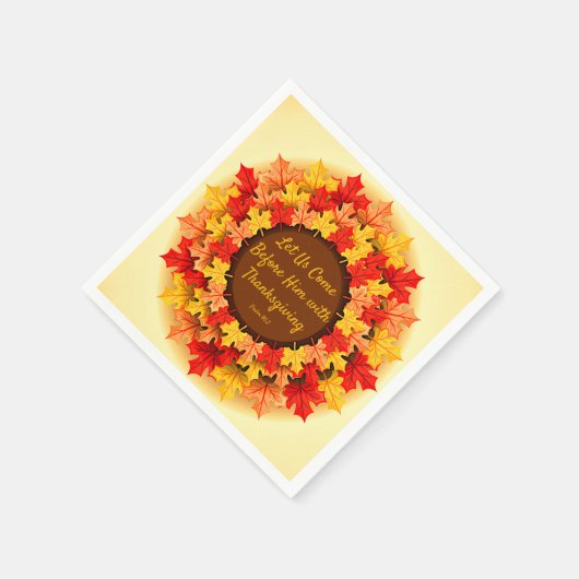 バイブル引用文紅葉感謝祭スモール スタンダードカクテルナプキン (角)