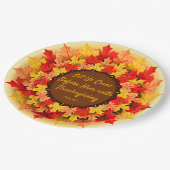 バイブル引用文紅葉感謝祭9" ペーパープレート (アングル)