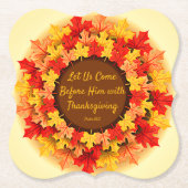 バイブル引用文紅葉感謝祭 ペーパーコースター (正面)