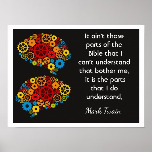 バイブル思考 – マーク・トウェイン引用文 – アートプリント ポスター (正面)
