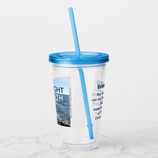 バイブル感動的シーブルーの詩の波 アクリルタンブラー (左)