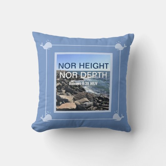 バイブル感動的シーブルーの詩の波 クッション (正面)