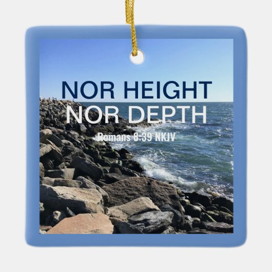 バイブル感動的シーブルーの詩の波 セラミックオーナメント (正面)