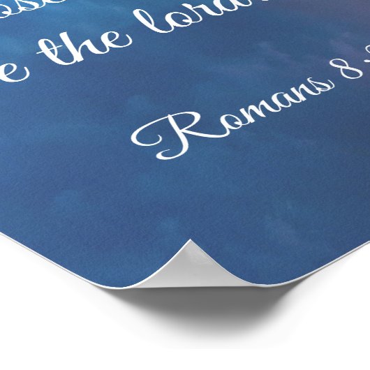 バイブル感動的ローマ8:28引用文雷雨 ポスター (角)