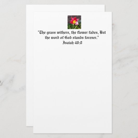 バイブル感動的引用文 便箋 (正面/裏面)