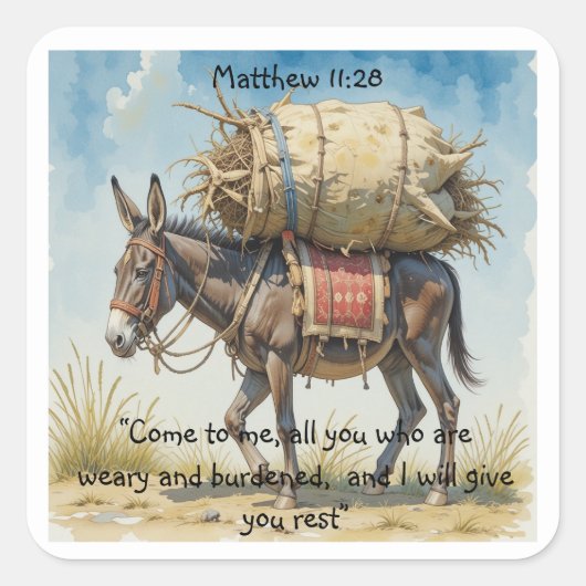 バイブル感動的聖なる書物、 経典引用文マット スクエアシール (正面)