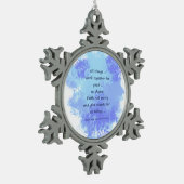 バイブル感動的聖なる書物、 経典引用文 スノーフレークピューターオーナメント (左)