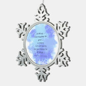 バイブル感動的聖なる書物、 経典引用文 スノーフレークピューターオーナメント (右)