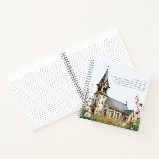 バイブル感動的聖句の水彩教会 ノートブック (内部)