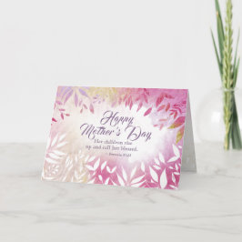バイブル感動的聖句ピンクフローラ母の日 カード
