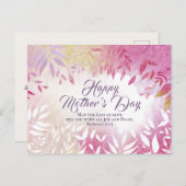 バイブル感動的聖句ピンクフローラ母の日 ポストカード (正面/裏面)