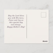 バイブル感動的聖句ピンクフローラ母の日 ポストカード (裏面)