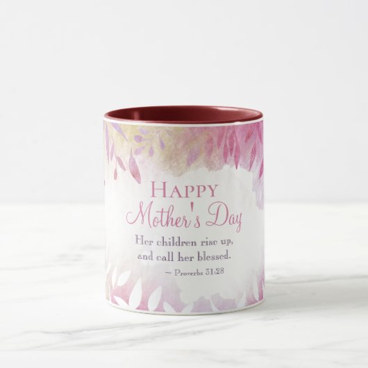 バイブル感動的聖句ピンクフローラ母の日 マグカップ (中央)