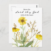 バイブル申命記聖なる書物、 経典イエローワイルドフラワー ポストカード (正面/裏面)