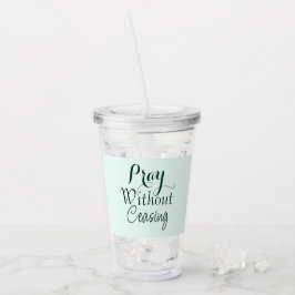 バイブル祈バースキリスト教祈りの言葉ライトグリーン アクリルタンブラー