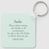 バイブル祈バースキリスト教祈りの言葉ライトグリーン キーホルダー (裏面)