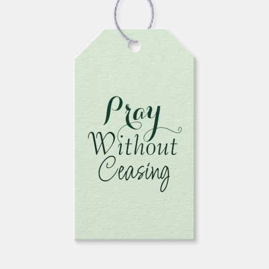 バイブル祈バースキリスト教祈りの言葉ライトグリーン ギフトタグ (正面)