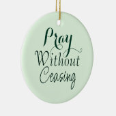 バイブル祈バースキリスト教祈りの言葉ライトグリーン セラミックオーナメント (右)