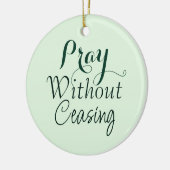 バイブル祈バースキリスト教祈りの言葉ライトグリーン セラミックオーナメント (左)