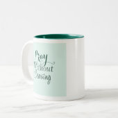 バイブル祈バースキリスト教祈りの言葉ライトグリーン ツートーンマグカップ (正面左)