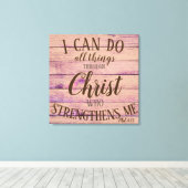 バイブル素朴感動的ライフクォーテーションピンク・バイオレット キャンバスプリント (インサイチュ (ウッドフロア))