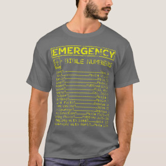 バイブル緊急ホットライン番号プリント背面 Tシャツ