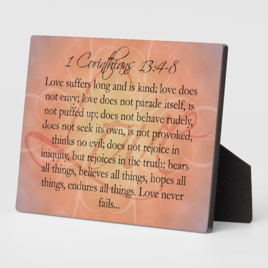 バイブル聖なる書物、 経典ラブスクリプトonオレンジヴィンテージ フォトプラーク (側面)