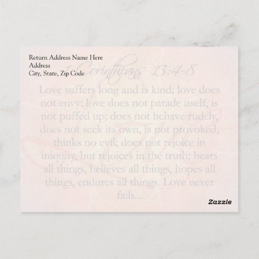 バイブル聖なる書物、 経典ラブスクリプトonオレンジヴィンテージ ポストカード (裏面)