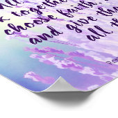 バイブル聖なる書物、 経典勇気付けられる引用文フラワーパープル ポスター (角)