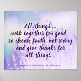 バイブル聖なる書物、 経典勇気付けられる引用文フラワーパープル ポスター