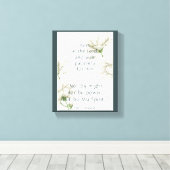 バイブル聖なる書物、 経典勇気付けられる引用文ホワイトフラワー キャンバスプリント (インサイチュ (ウッドフロア))