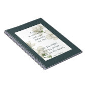 バイブル聖なる書物、 経典勇気付けられる引用文ホワイトフラワー ノートブック (右側)