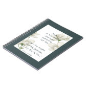 バイブル聖なる書物、 経典勇気付けられる引用文ホワイトフラワー ノートブック (左側)