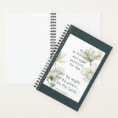 バイブル聖なる書物、 経典勇気付けられる引用文ホワイトフラワー ノートブック (内側)